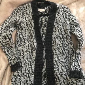 Loft sweater cardigan textured woven, gray shades